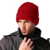 秋冬運動帽針織帽加厚雙層保暖套頭帽男士戶外防寒抓絨搖粒絨帽子